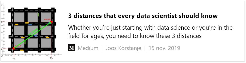 3 distances that every data scientist should know