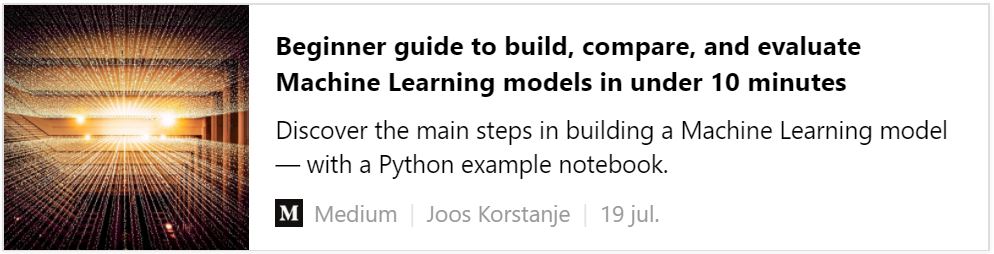 Beginner guide to build compare and evaluate Machine Learning models in under 10 minutes