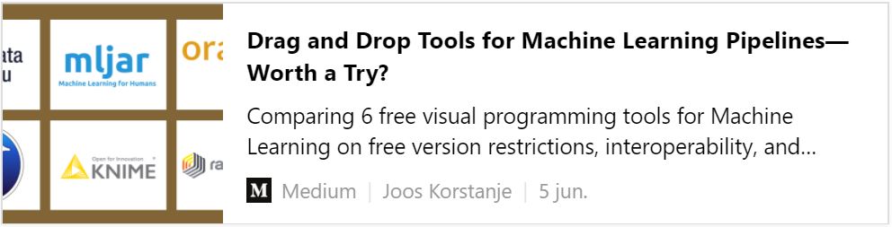 Drag and drop tools for Machine Learning pipelines - worth a try?
