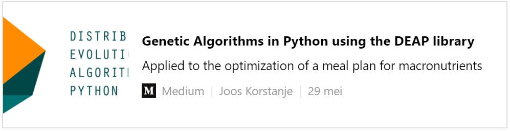 Genetic Algorithms in Python using the DEAP library