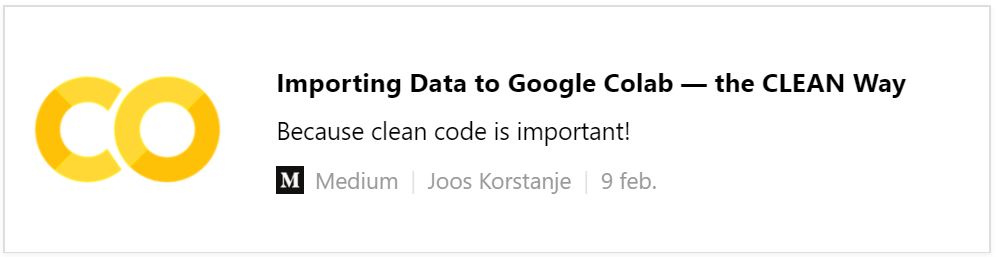 Importing data to google colab - the clean way
